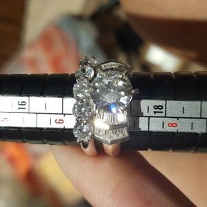 AUTHENTIC GENUINE SOLID STERLING SILVER 2PC DIAMONELLE WEDDING SET VALENTINES 💝